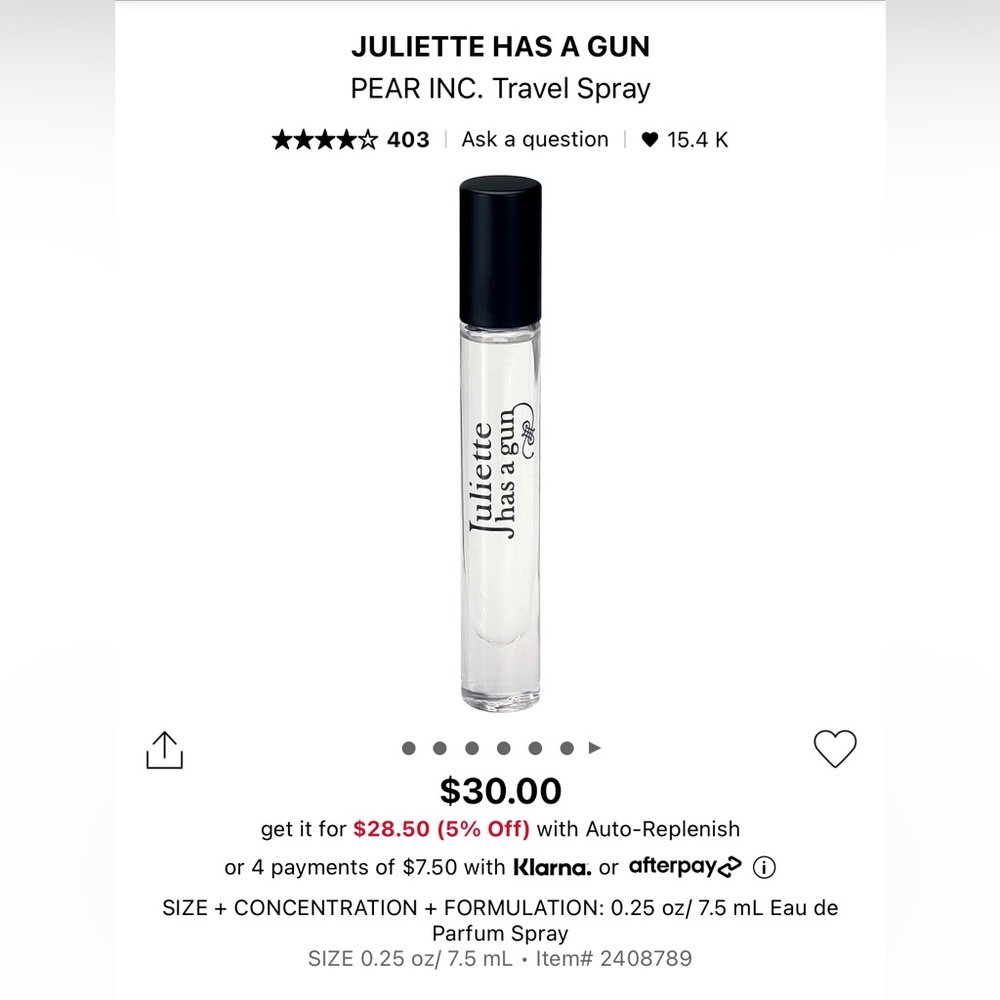 Juliette Has A Gun - Pear Inc EDP Travel Spray 7.5ml - 0.25 fl oz ((NO BOX))